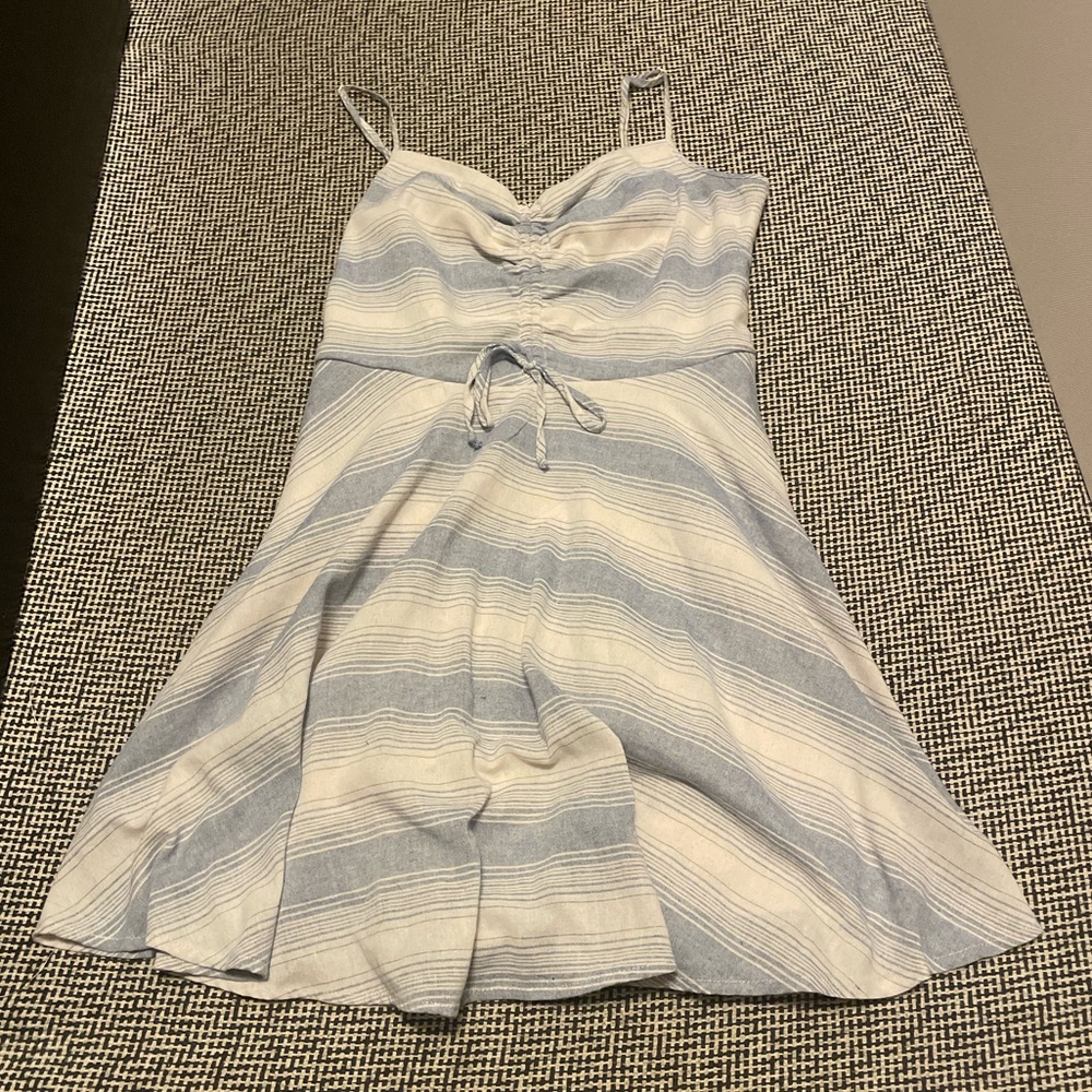 Trixxi Blue and White Sleeveless Sundress